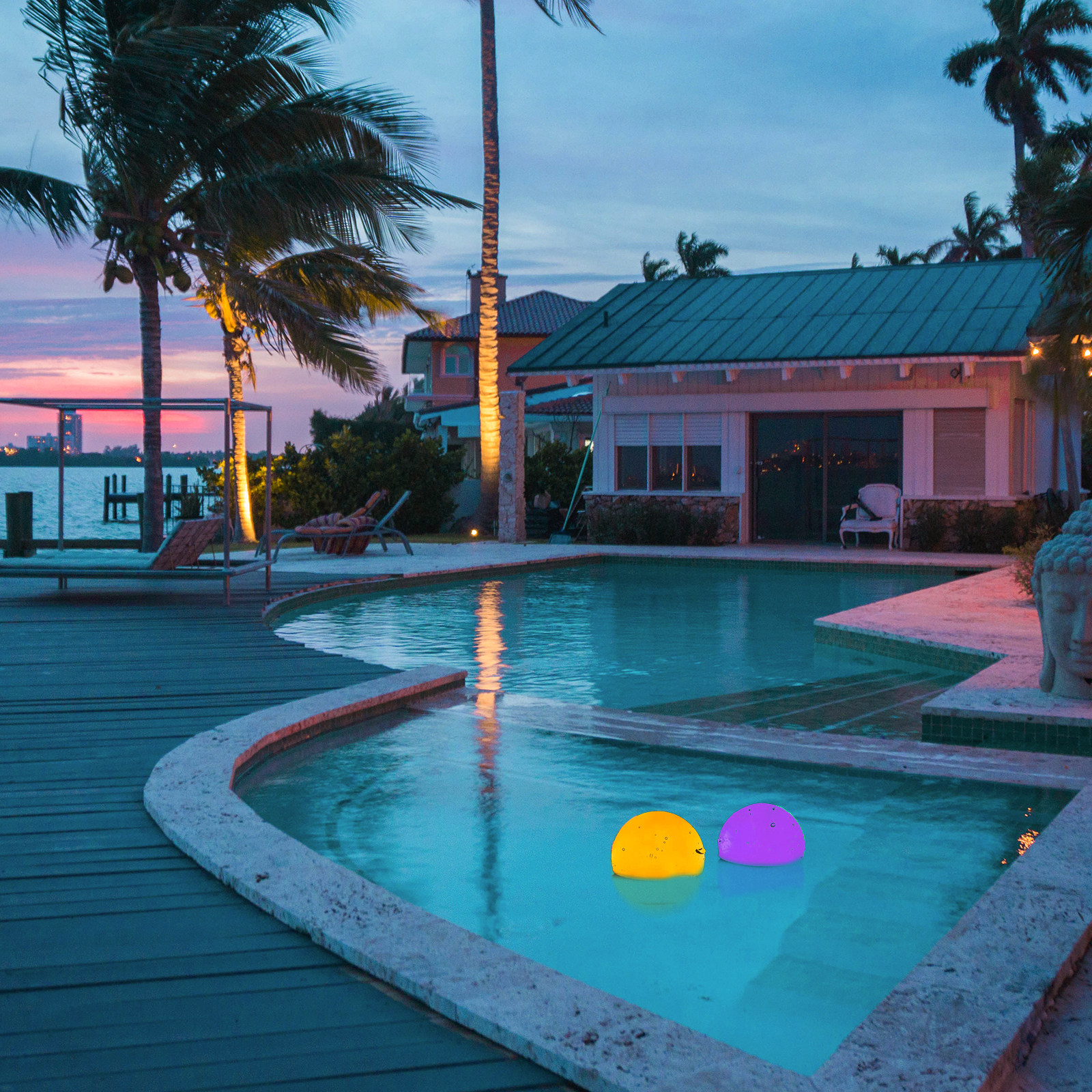 2Pcs Exquisite Round Ball Shap - Outdoor Lighting Around Pool のレビューと価格