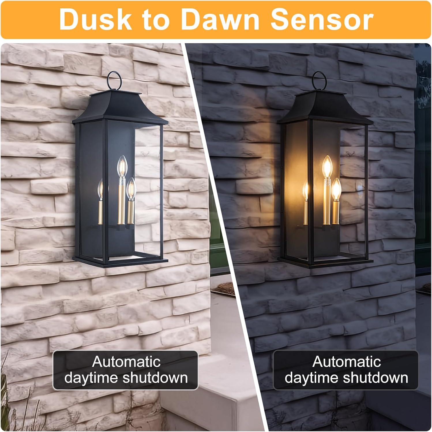 Large 3 Light Outdoor Wall Lan - Outdoor Lighting Sconce のレビューと価格