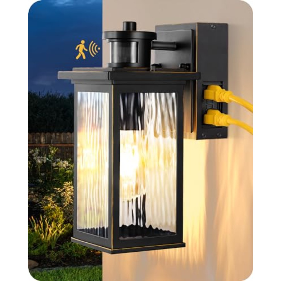 Outdoor Wall Light with GFCI O - Outdoor Lighting No Outlet のレビューと価格