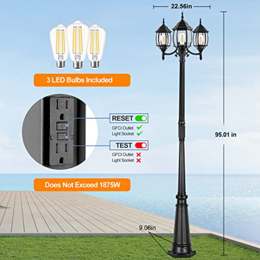 Dusk to Dawn Outdoor Lamp Post - Outdoor Lighting No Outlet のレビューと価格