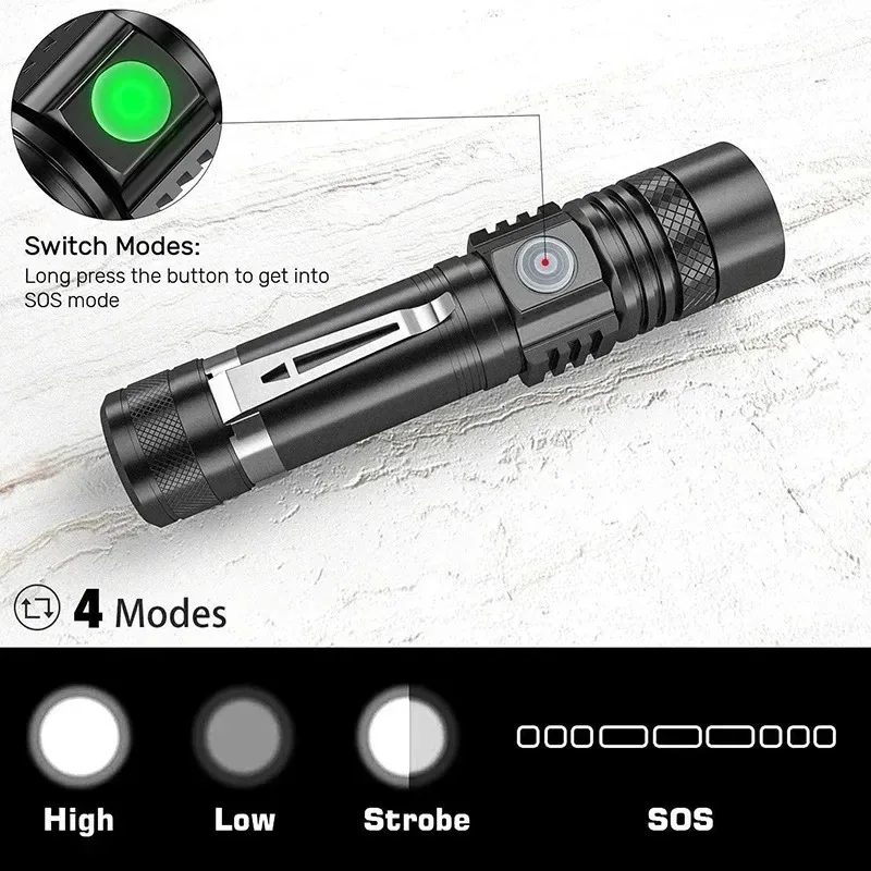 T6 LED Rechargeable Flashlight - Outdoor Lighting Junction Box のレビューと価格