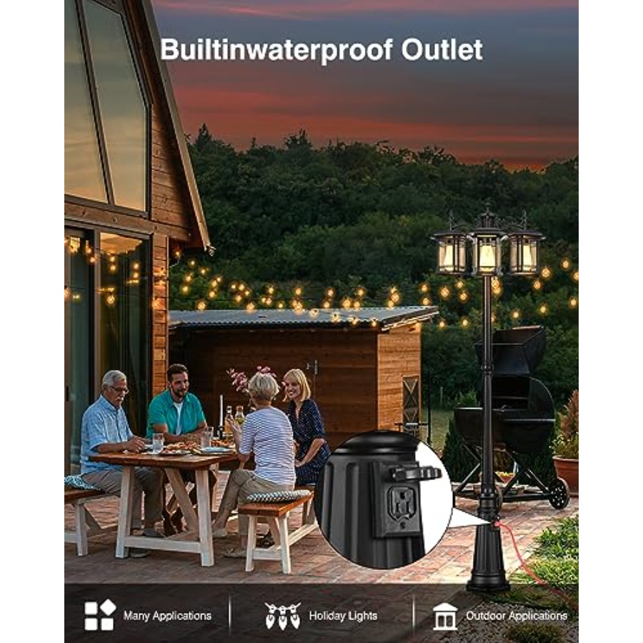 Outdoor Lamp Post Light with O - Outdoor Lighting No Outlet のレビューと価格