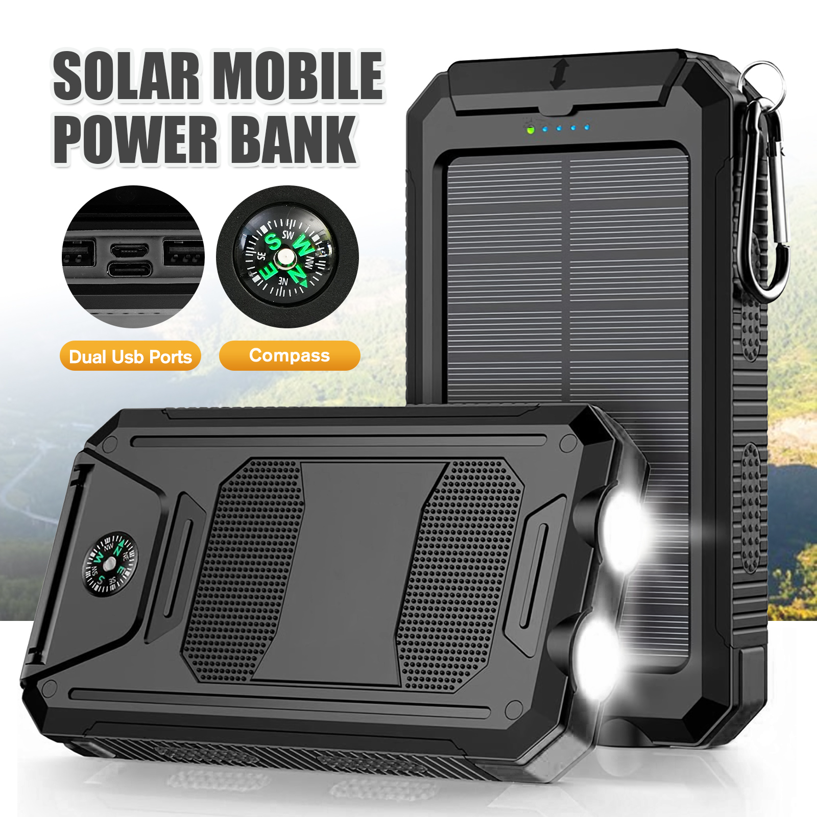 10000mAh Solar Power Bank Port - Photocell Outdoor Lighting のレビューと価格