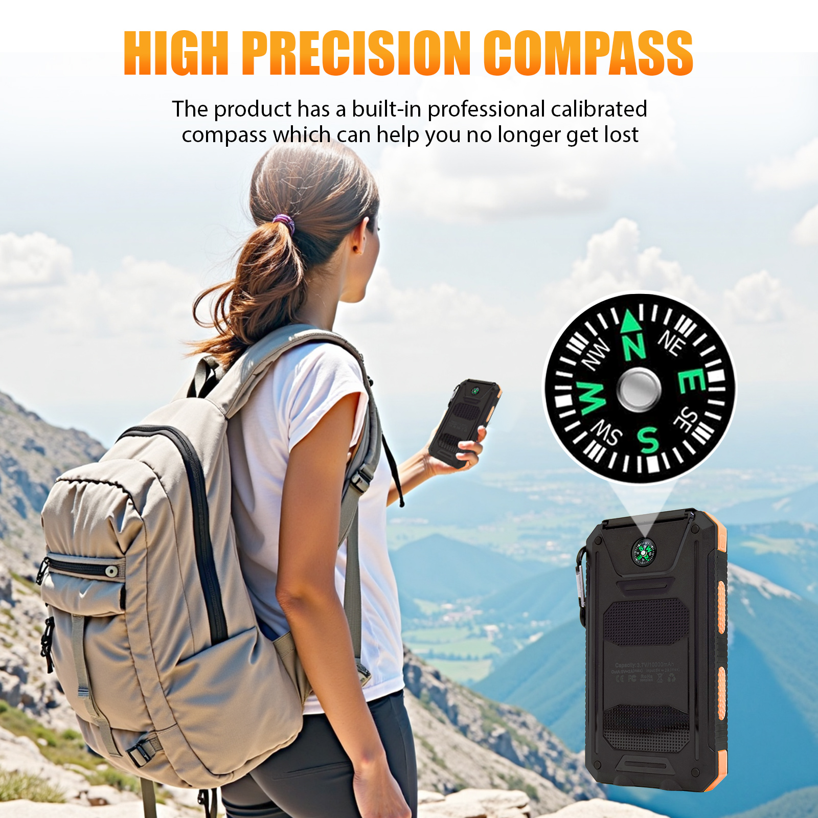10000mAh Solar Power Bank Port - Photocell Outdoor Lighting のレビューと価格