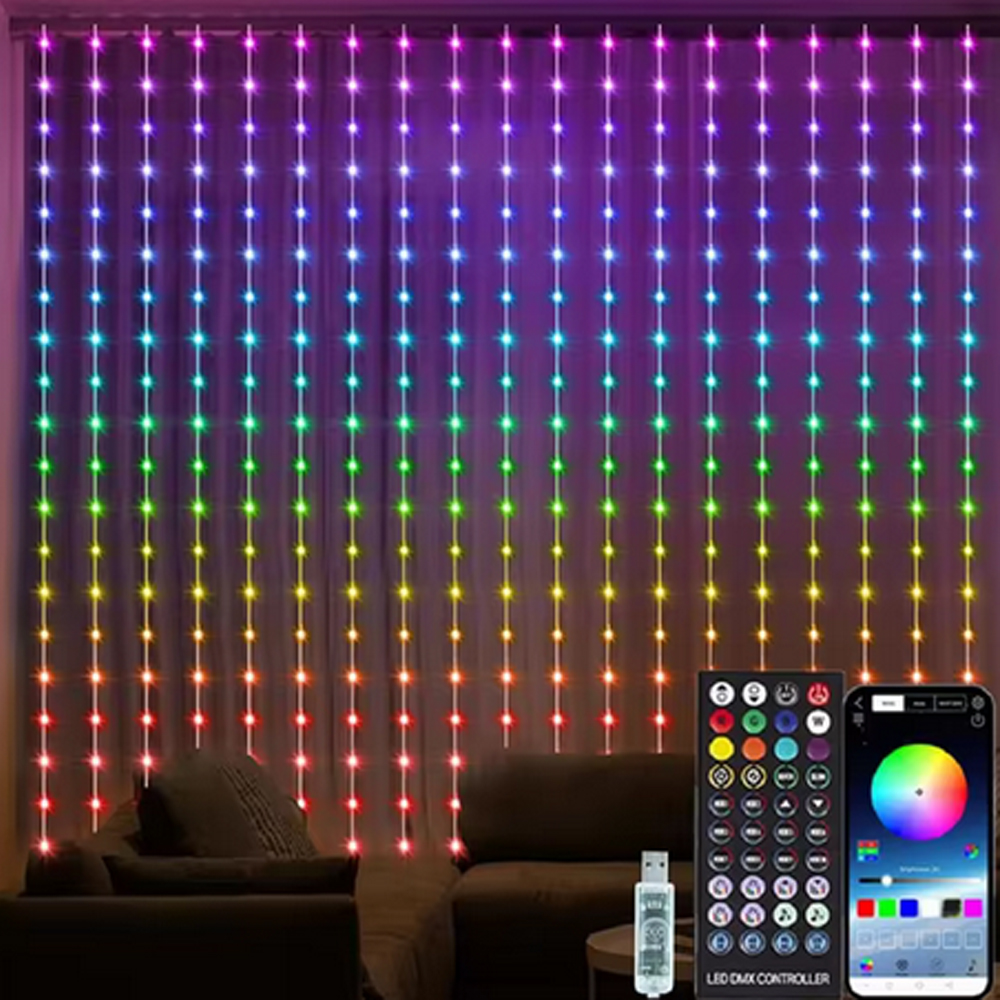3M RGB Smart LED Curtain Light - Outdoor Lighting Lamps のレビューと価格