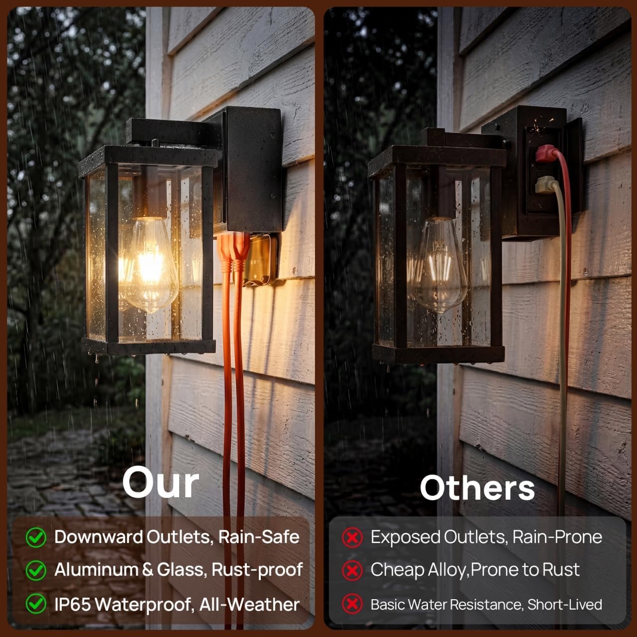 Porch Lights with GFCI Outlets - Outdoor Lighting No Outlet のレビューと価格