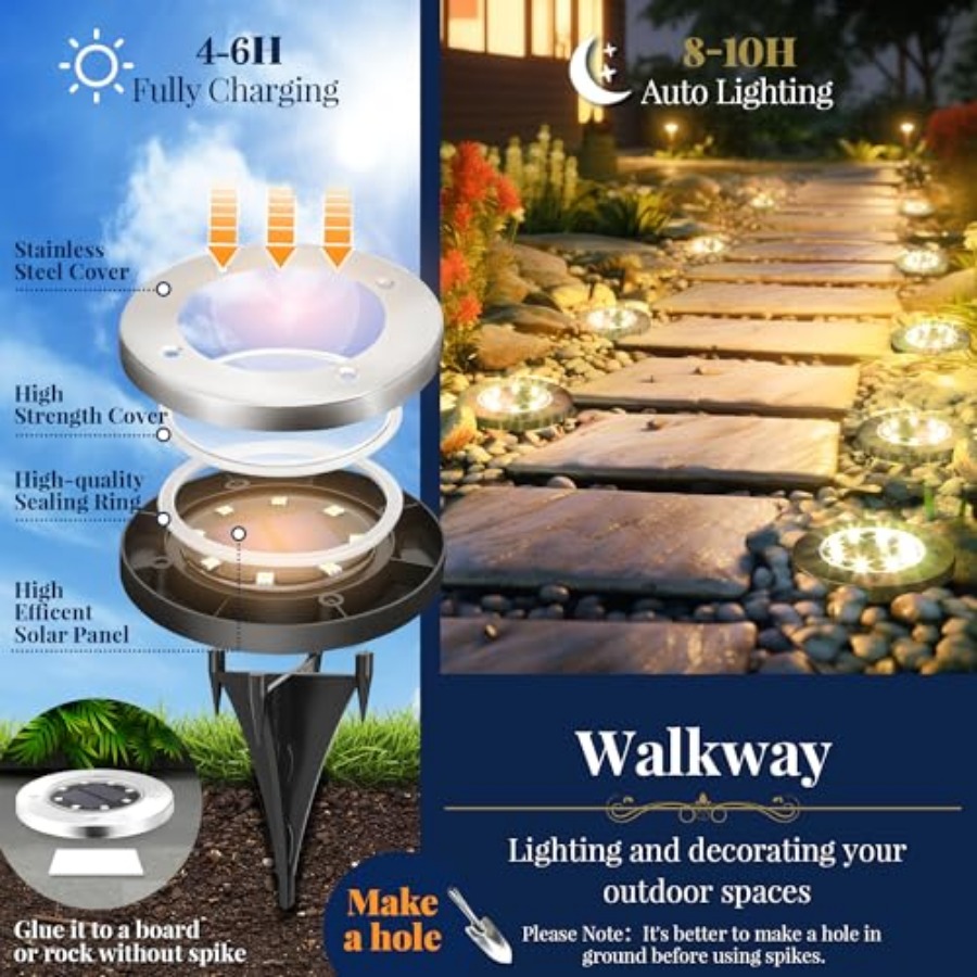 Solar Ground Lights Solar Ligh - Outdoor Lighting Patio のレビューと価格