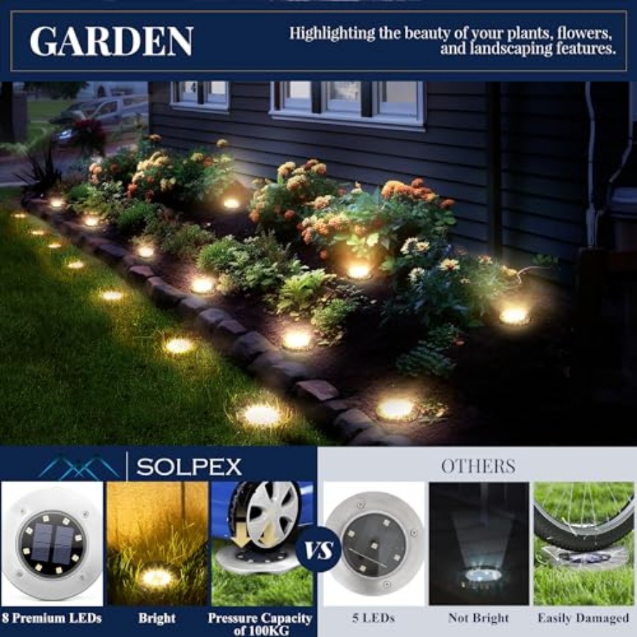 Solar Ground Lights Solar Ligh - Outdoor Lighting Patio のレビューと価格