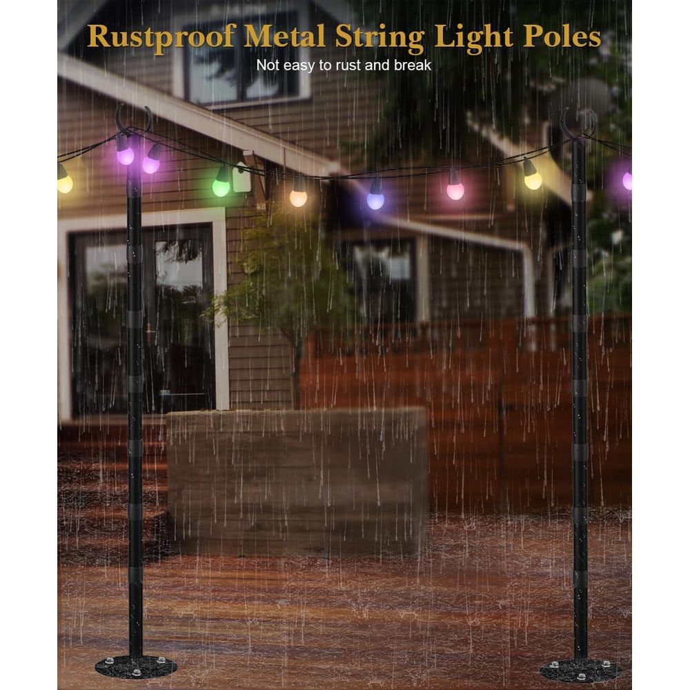 10t String Light Poles or Hard - Outdoor Lighting Patio のレビューと価格