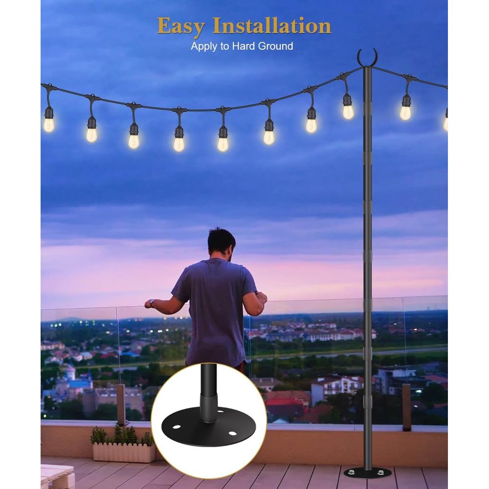 10t String Light Poles or Hard - Outdoor Lighting Patio のレビューと価格