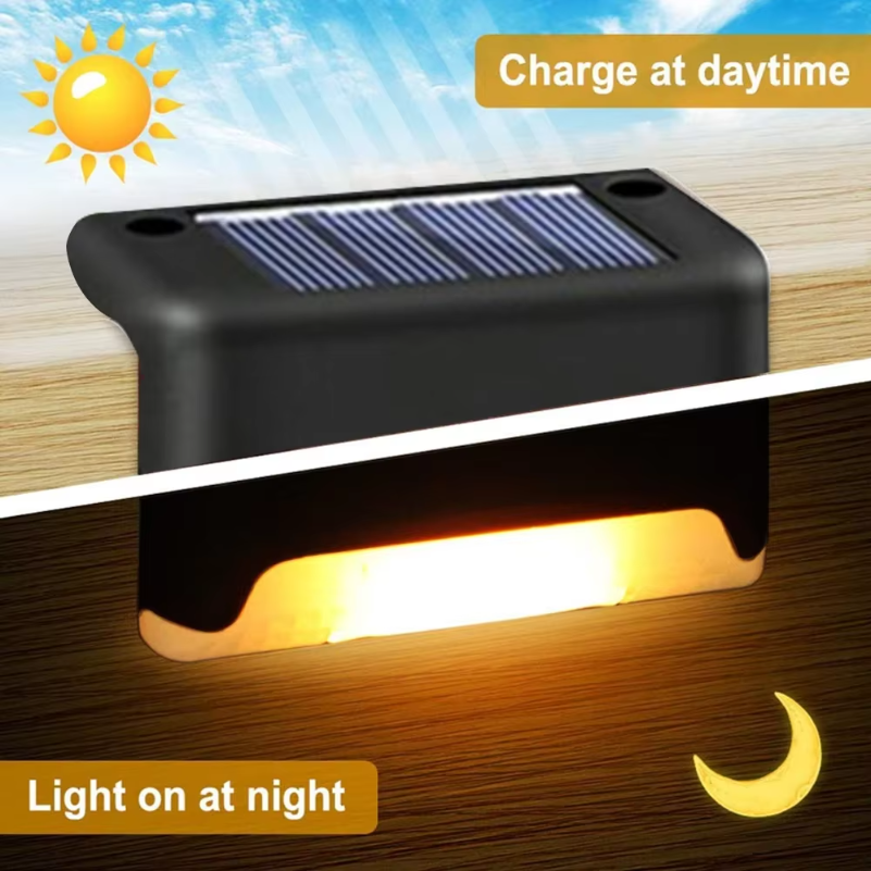 Outdoor Solar Step Lights Warm - Outdoor Lighting For Fence のレビューと価格