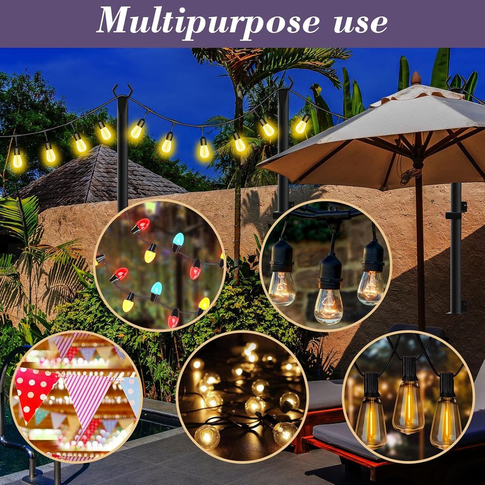 4 Pack String Light Poles,5t M - Outdoor Lighting Patio のレビューと価格